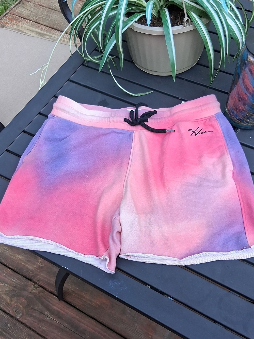 Hollister Pink & Purple Tie-Dye Drawstring Athletic Shorts